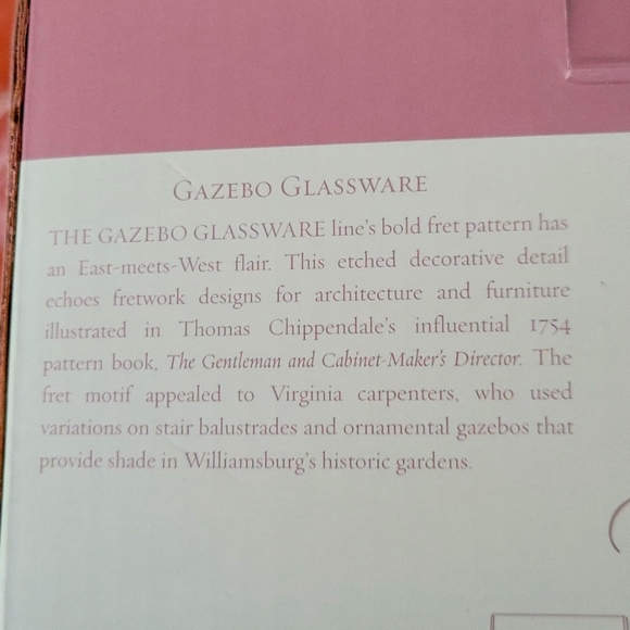DBL.-OLD-FASHIONED Bar Glasses, "Williamsburg Gazebo" 12oz New Boxed Set/Four. - Picture 3 of 7